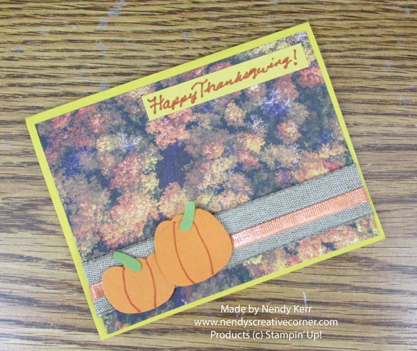 Happy Thanksgiving Pumpkins & Leaves Card - Nendy's Creative Corner